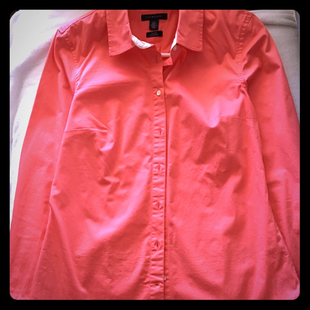 Tommy Hilfiger dress button down salmon shirt